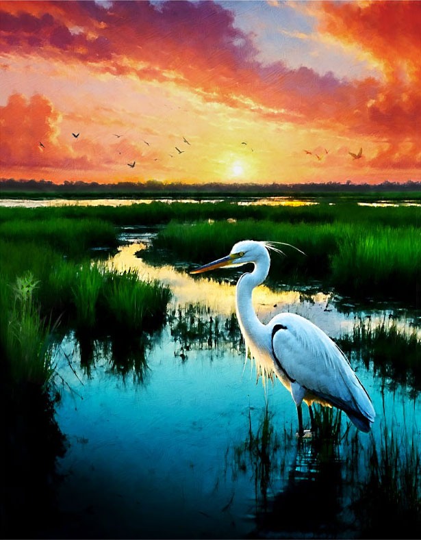 Egret Morning